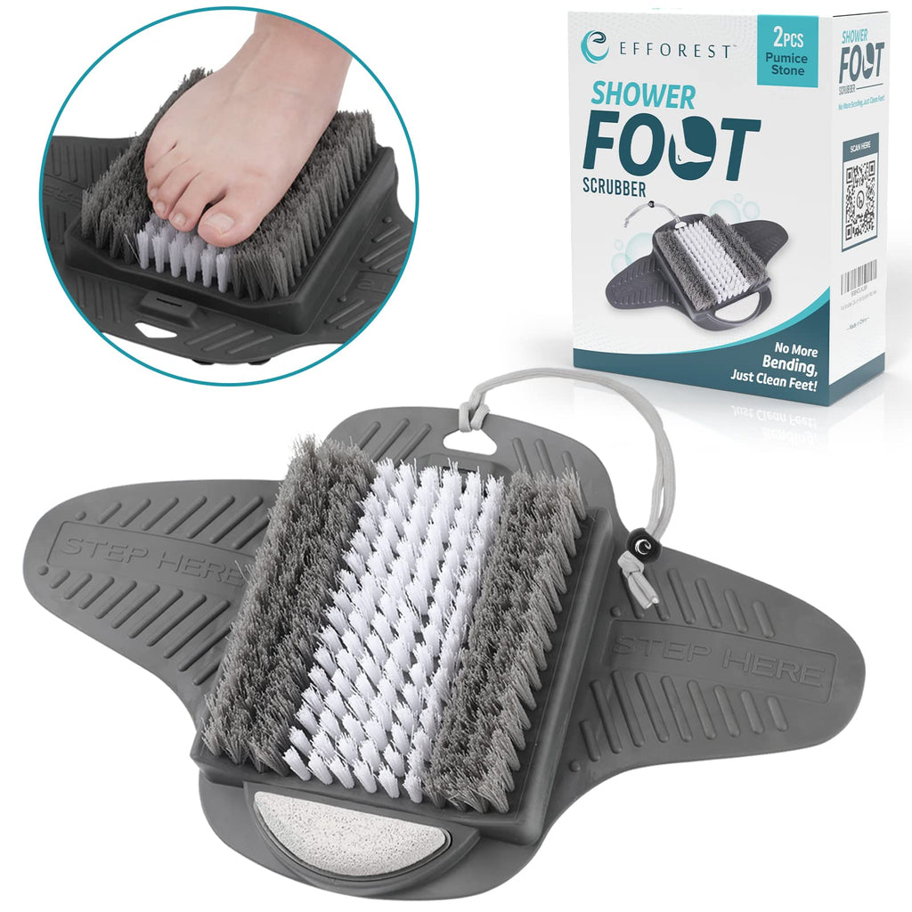 Efforest Shower Foot Scrubber Mat with Pumice Stone
