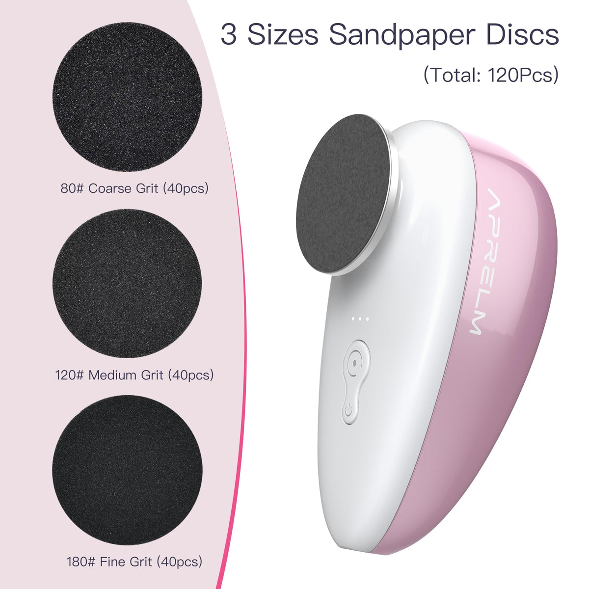 APRELM Rechargeable Electric Foot Callus Remover with Sandpaper Refills