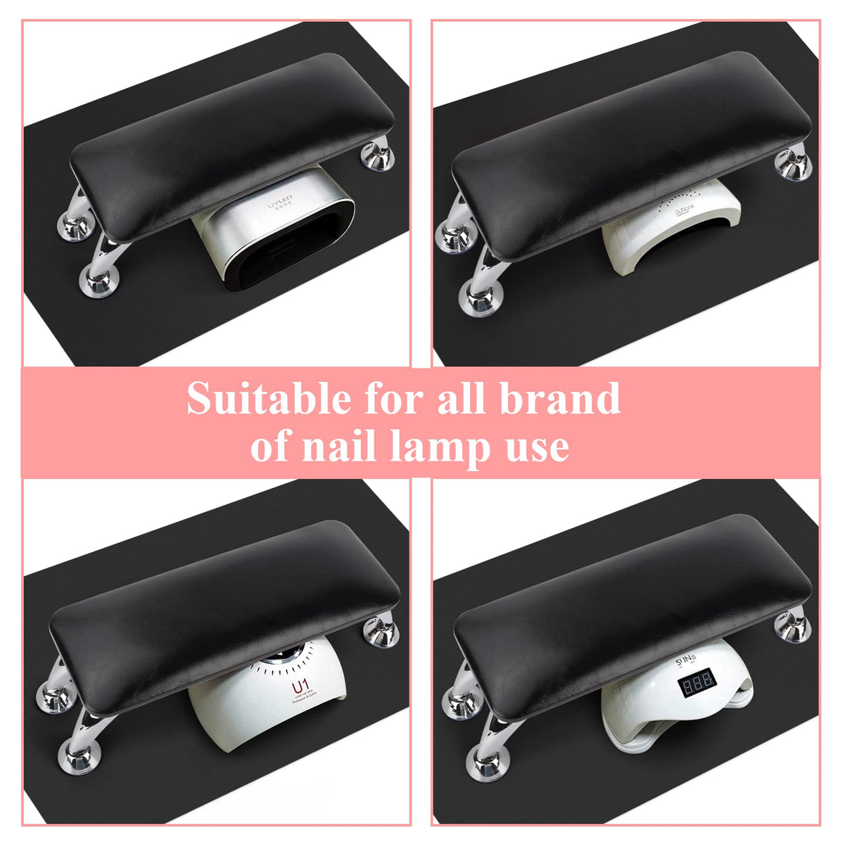 Nail Arm Rest with Nail Table Mat, Microfiber Leather Hand Cushion