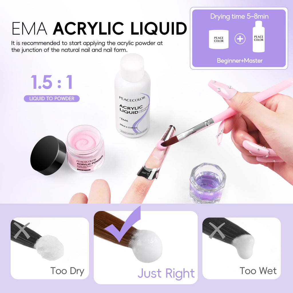 Acrylic Nail Kit for DIY Nail Art, Beginner-Friendly Color Collection