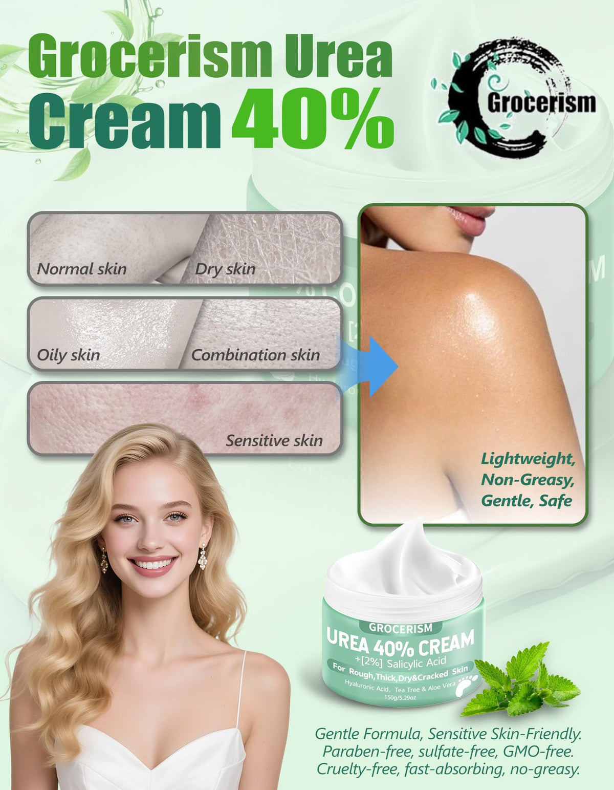 Grocerism Urea Cream with 2% Salicylic Acid for Rough, Dry Skin