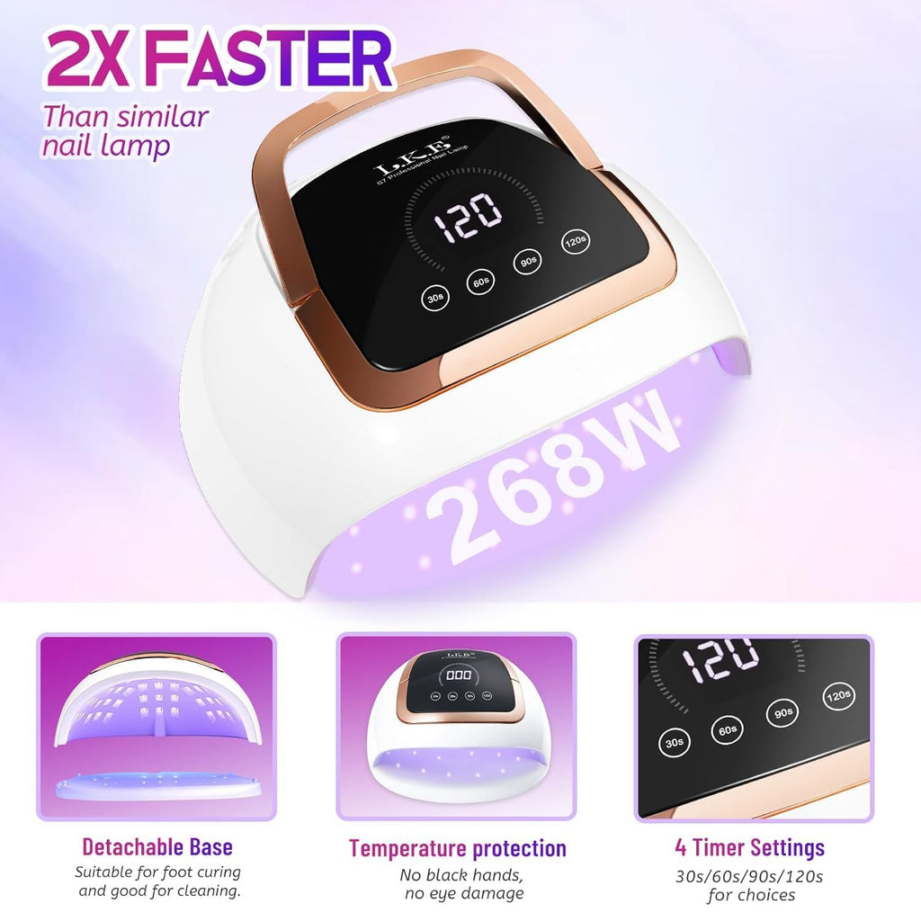 Wisdompark 268W UV LED Nail Lamp for Gel Polish, Black