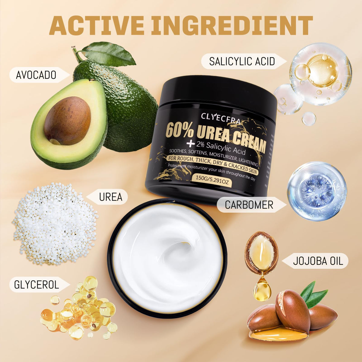 60% Urea Cream with 2% Salicylic Acid for Dry, Rough Skin