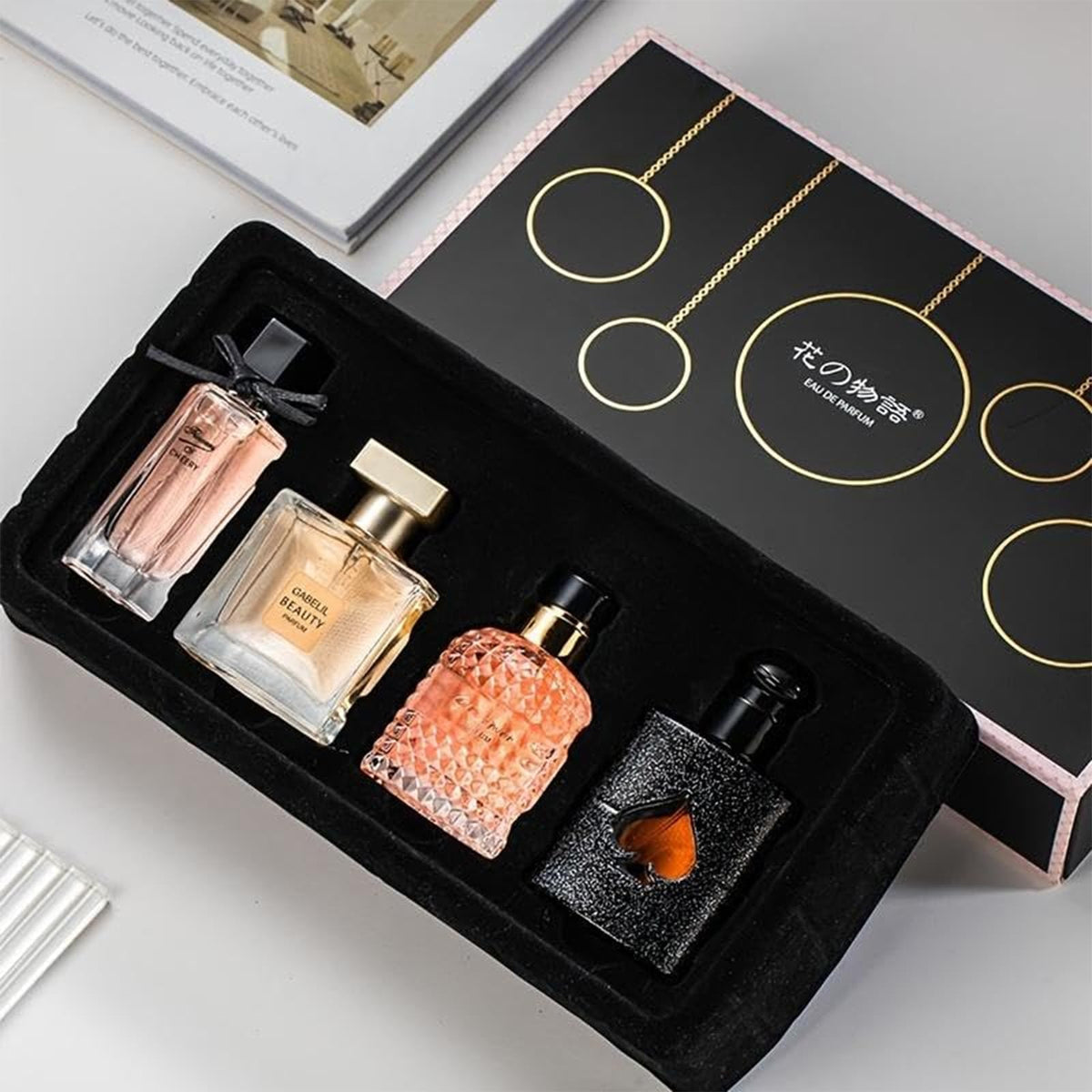Women's Perfume Set, 4 Floral & Fruity Fragrances, 105 ml Gift Box