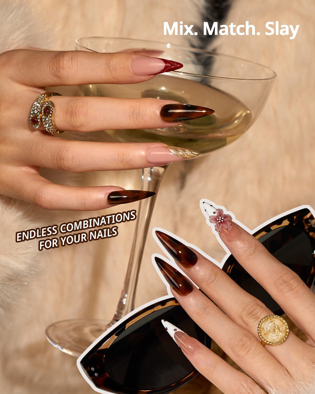 BTArtboxnails SOFTCOATTIPS Tortoiseshell Press On Nail Tips