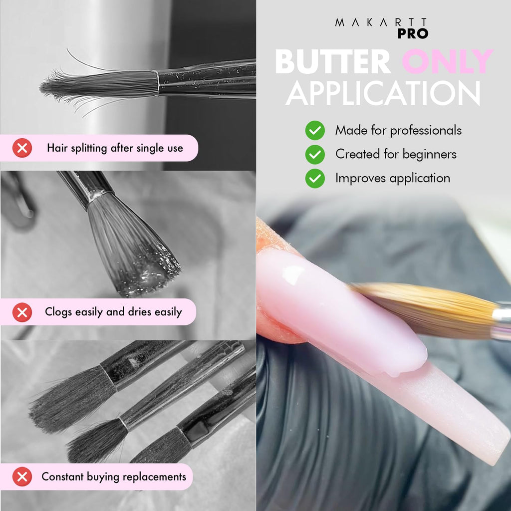 MakarttPro Kolinsky Acrylic Nail Brush – 100% Pure Hair, Anti-Clogging