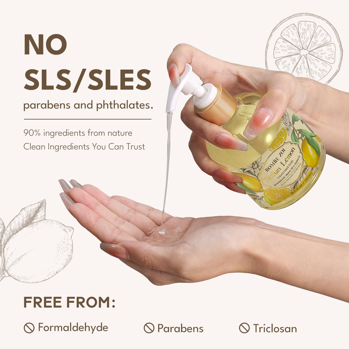 ROMIIE ZOI Liquid Hand Soap Refills, Gentle Moisturizing Formula