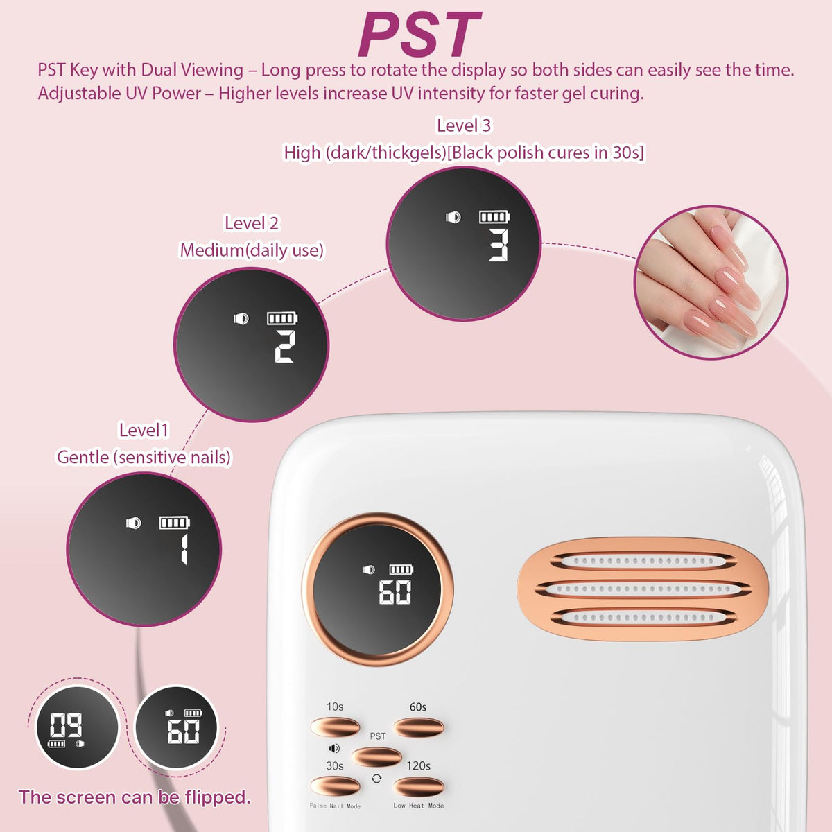 72W Rechargeable UV LED Nail Lamp for Gel Polish