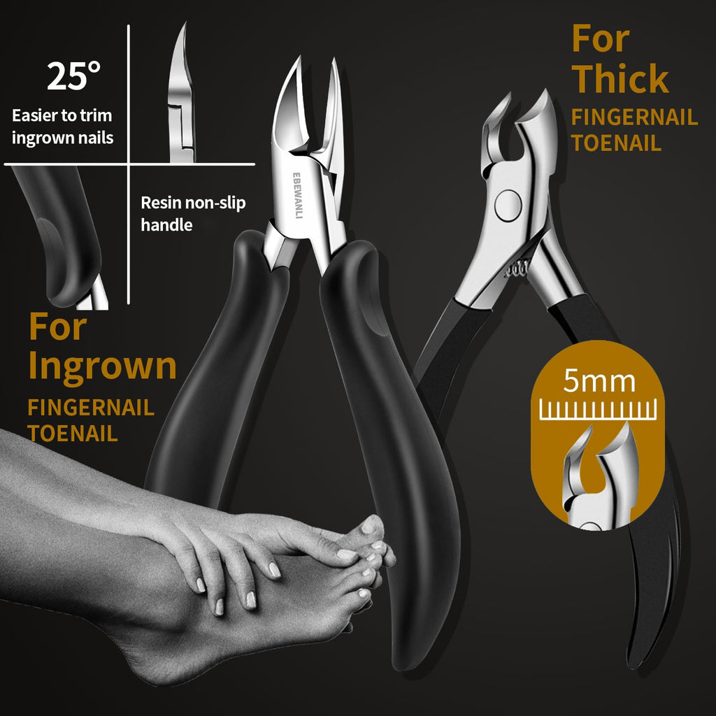 EBEWANLI Podiatrist Toenail Clipper Kit for Thick and Ingrown Nails