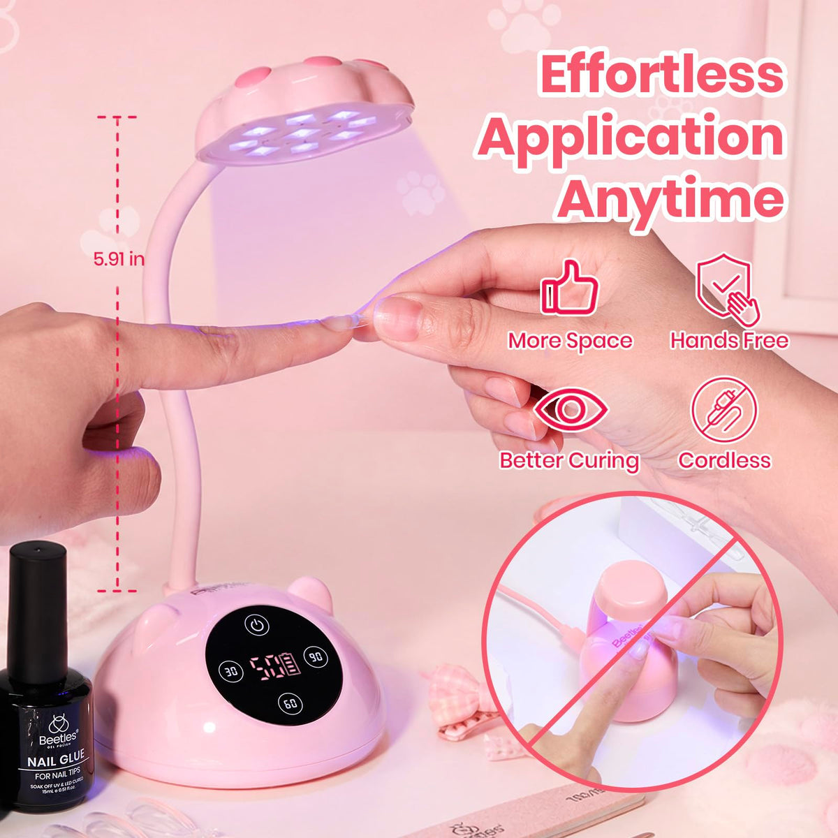 Meowgic Mini Cordless UV LED Nail Lamp