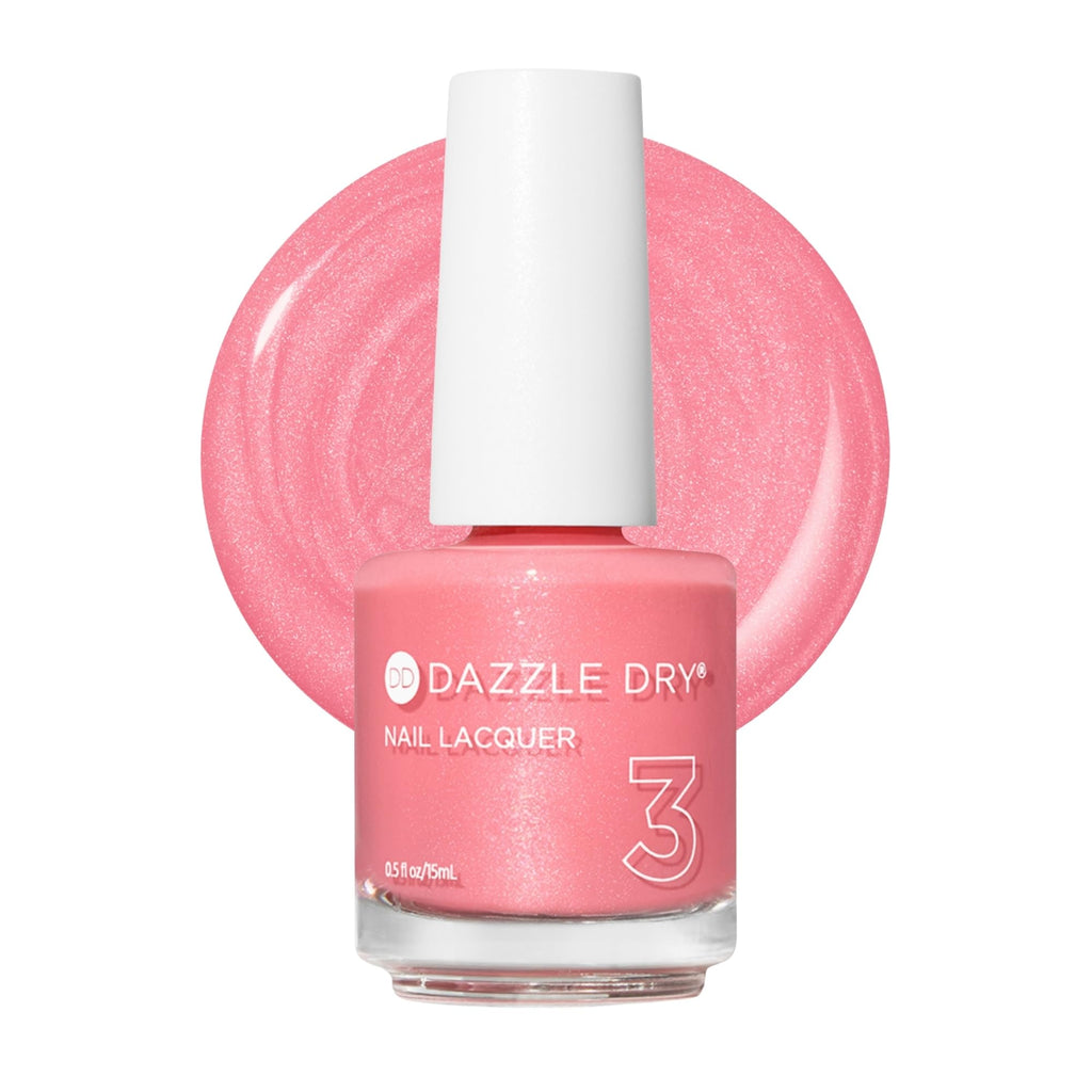 Dazzle Dry Nail Lacquer Step 3 – Cherry Blossom Blush Pink Shimmer, 0.5 fl oz