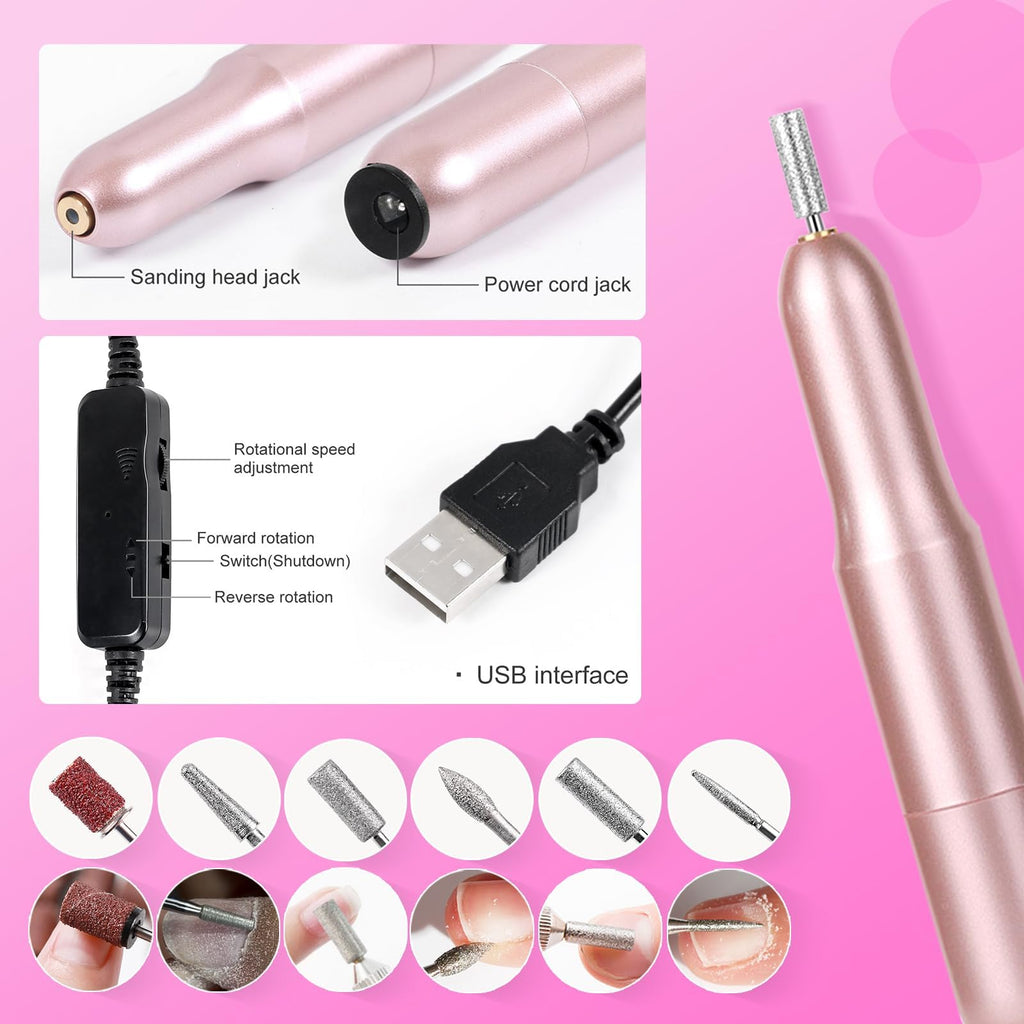 Acrylic Nail Kit with Drill and UV Light for Beginners