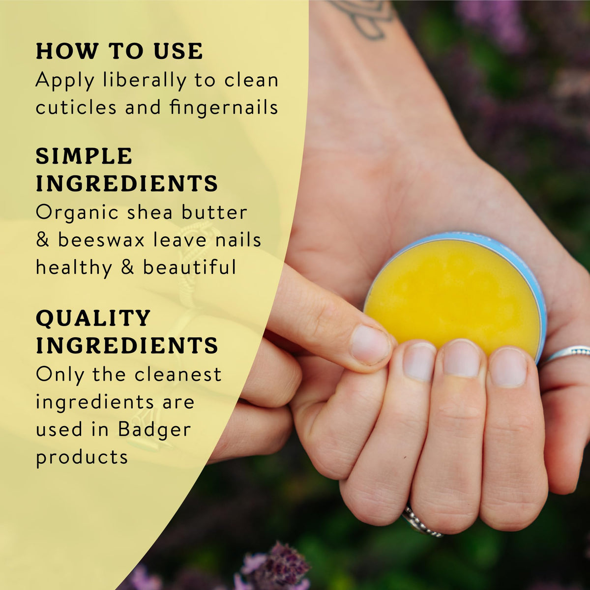 Badger Organic Cuticle Cream Balm with Shea Butter