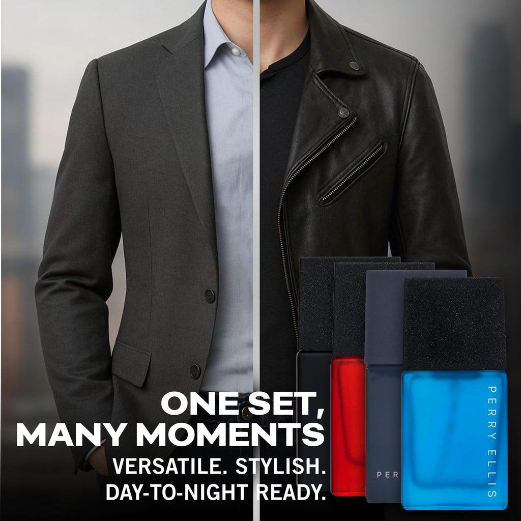 Perry Ellis Men's 4-Piece Mini Cologne Set, Travel Size EDT Sampler