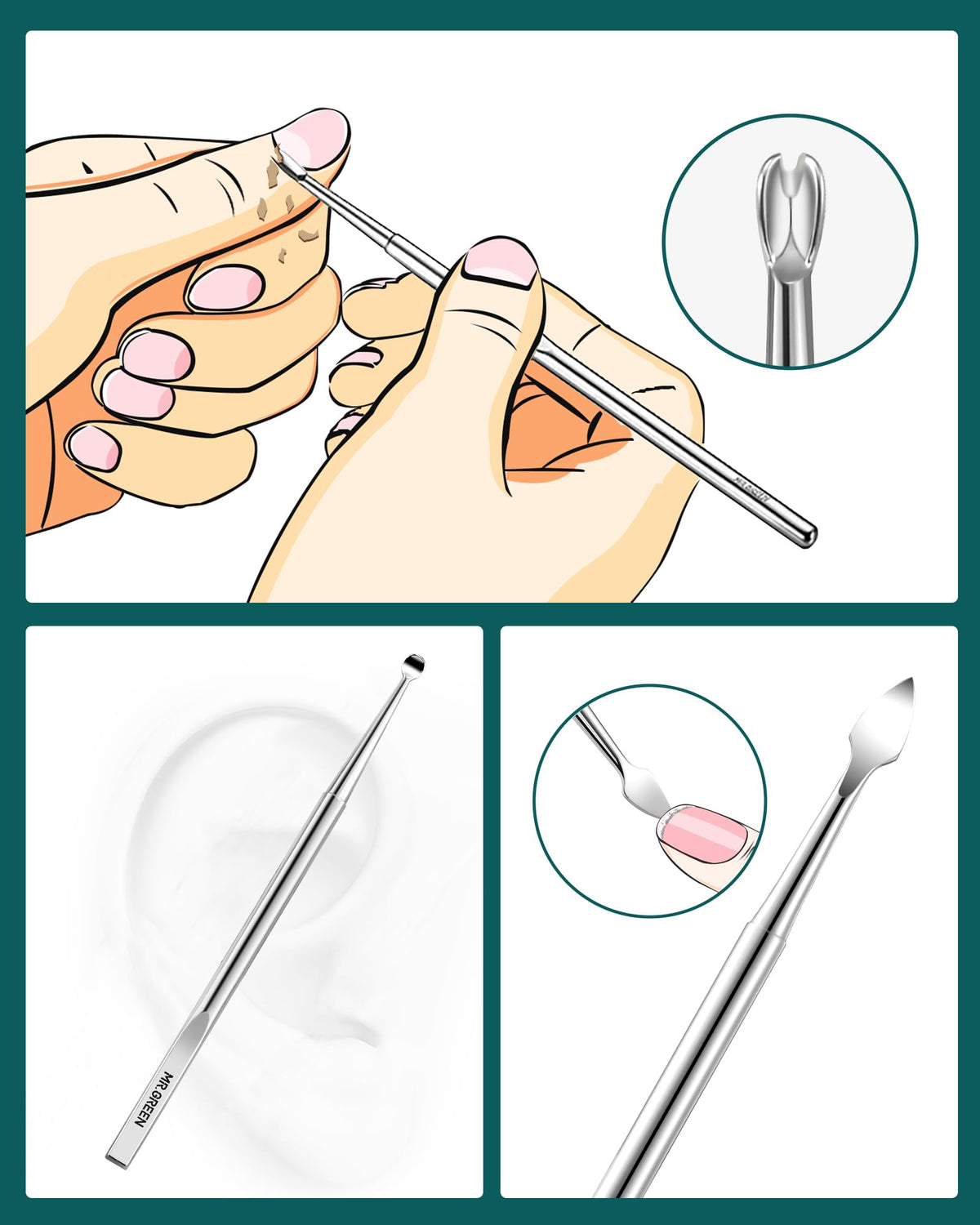 MR.GREEN Manicure Nail Care Kit with Stainless Steel Tools