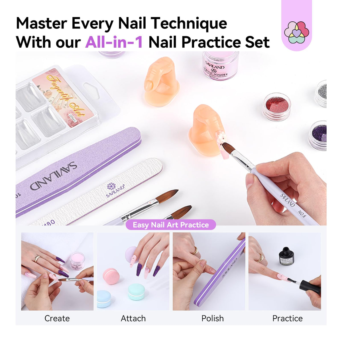 SAVILAND Acrylic Nail Kit for DIY Nail Extensions