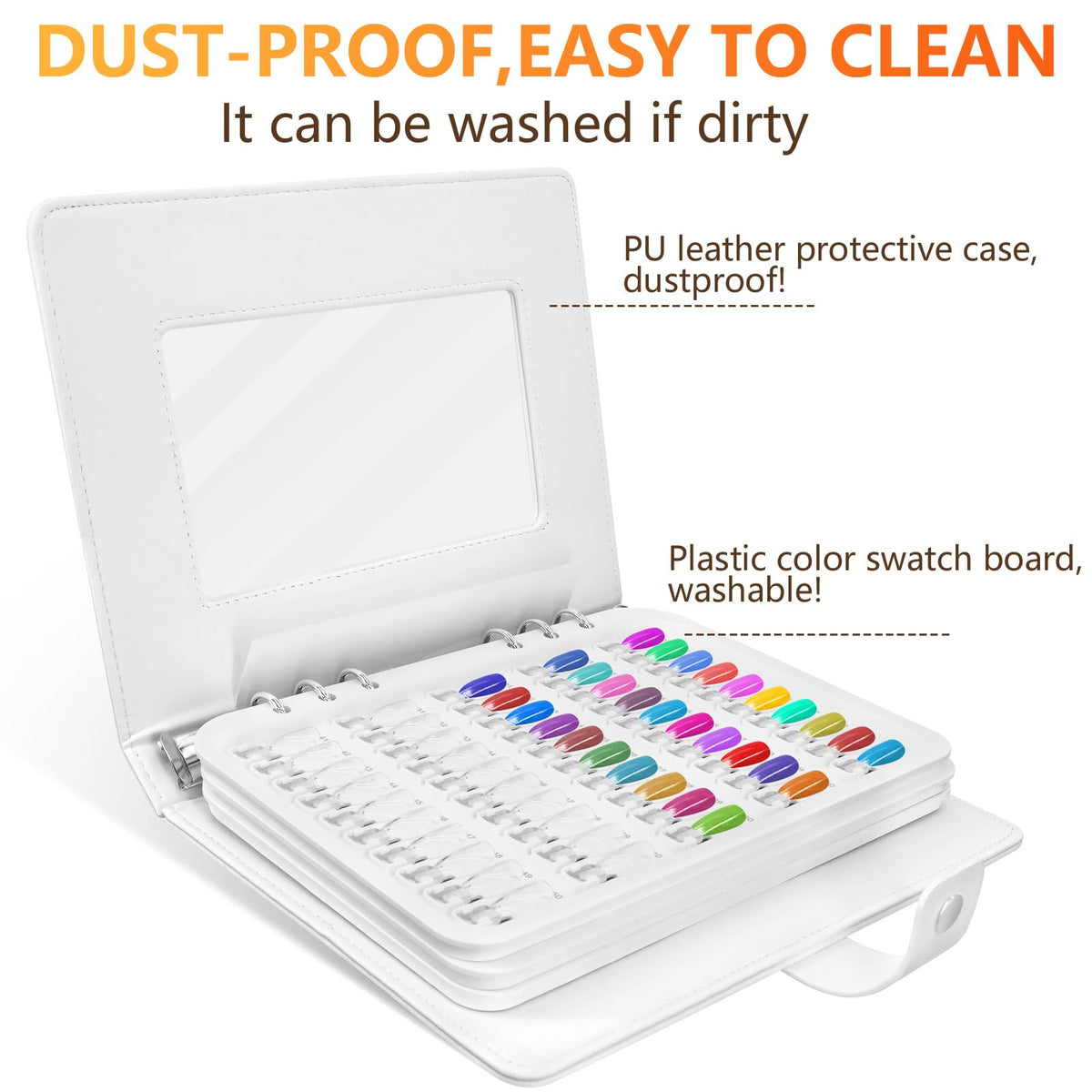 I·B·N G C11 Nail Color Swatch Display Book with Clear Nail Tips, Holds 150 Colors