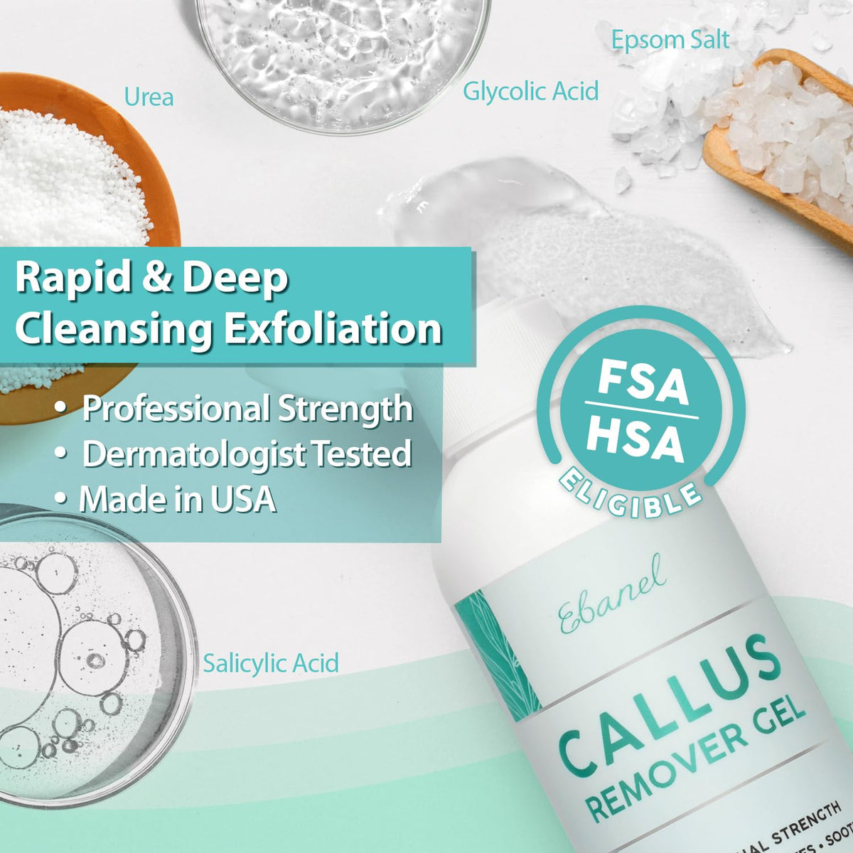Ebanel 2-Step Callus Remover Gel & Urea 40% Foot Cream Set
