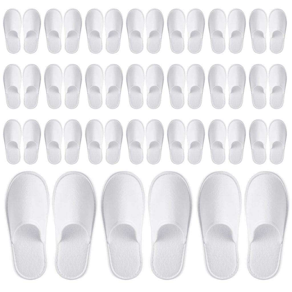 Juvale Disposable Guest Slippers, White, Medium, Pack of 24