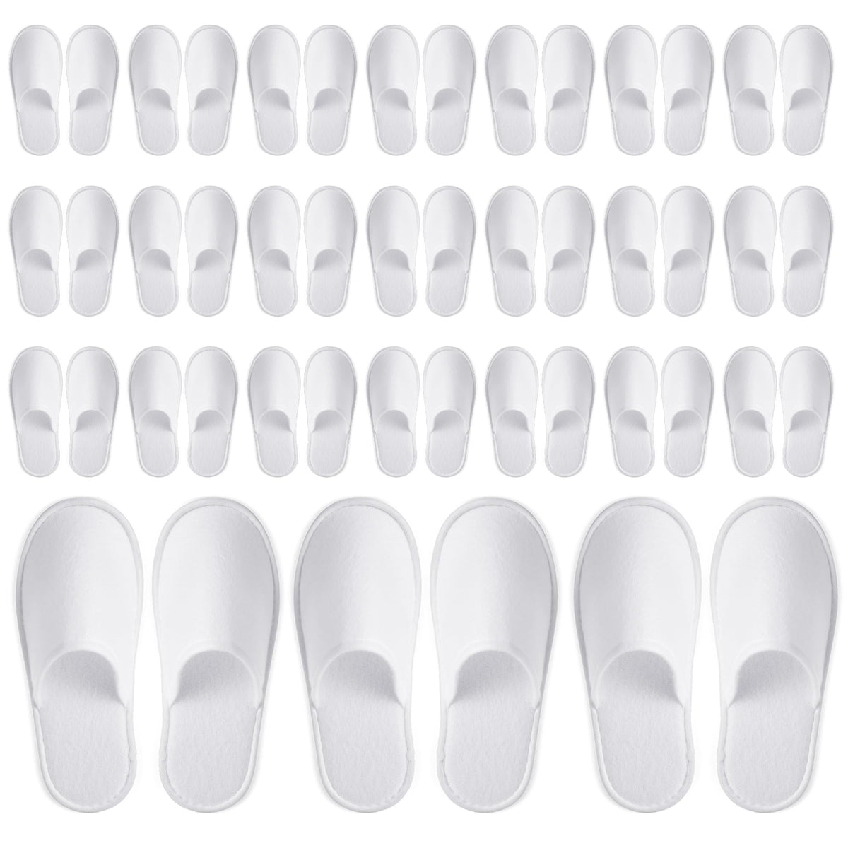 Juvale Disposable Guest Slippers, White, Medium, Pack of 24