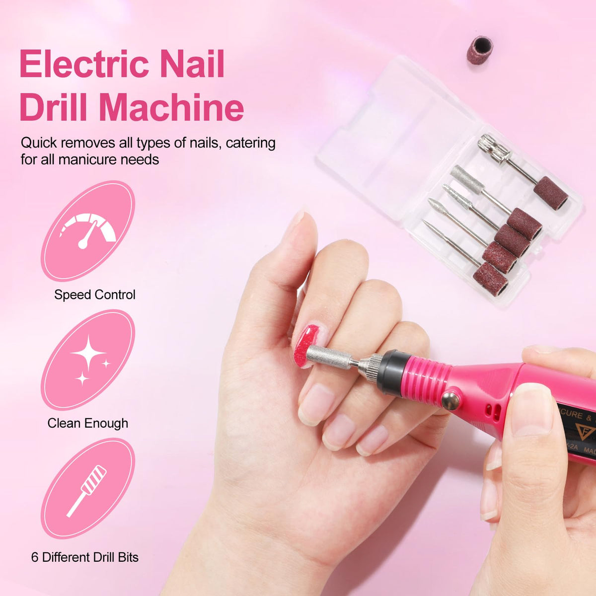 Acrylic Nail Kit with Drill and UV Light