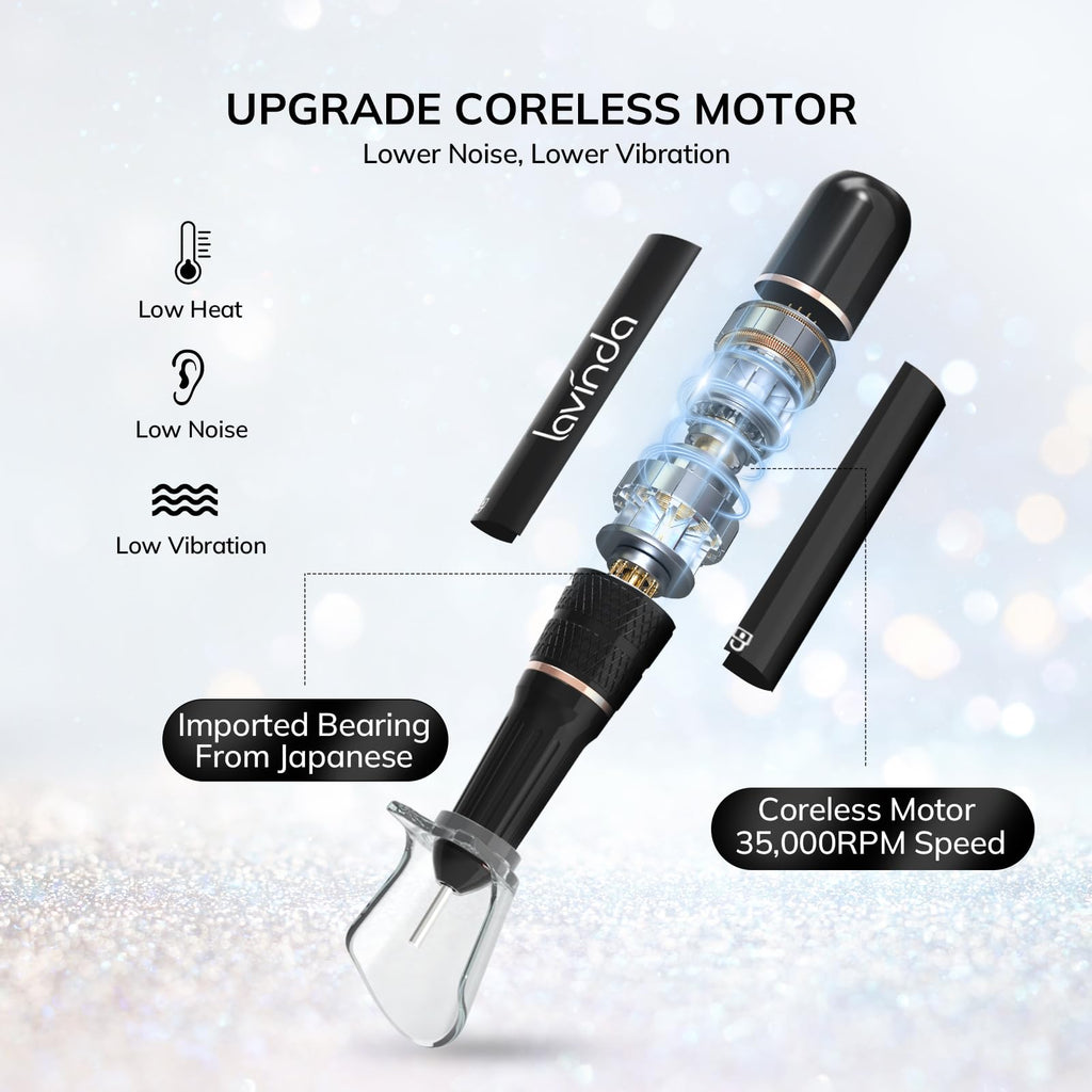 Lavinda Rechargeable Nail Drill Machine, 35000RPM Cordless Electric Nail File