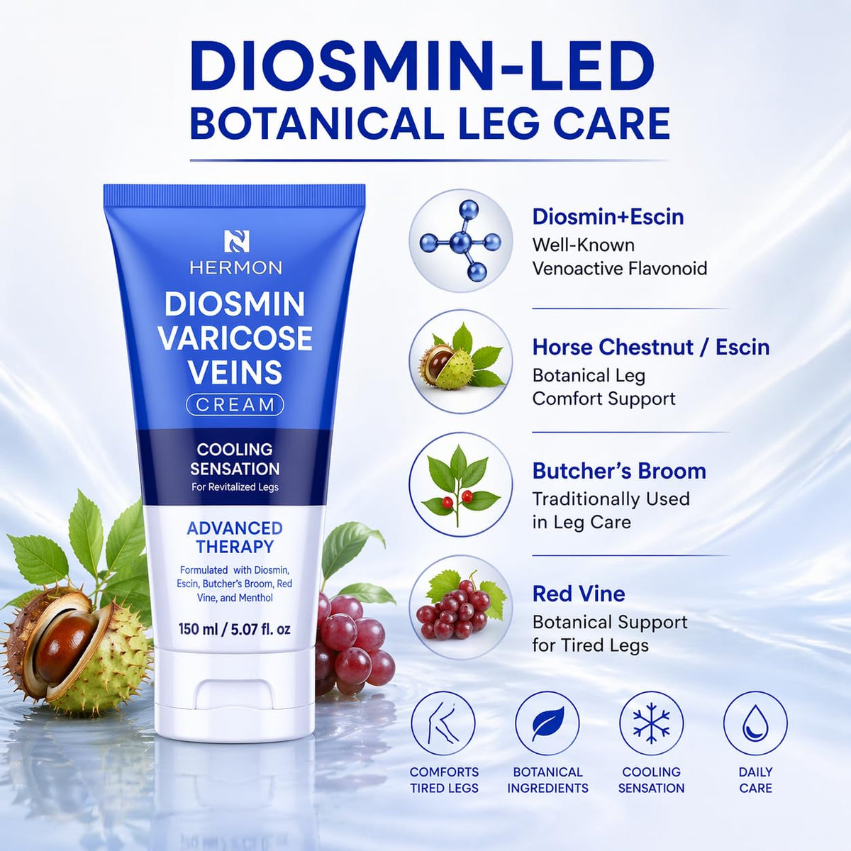 Hermon Diosmin Varicose Legs Gel Cream