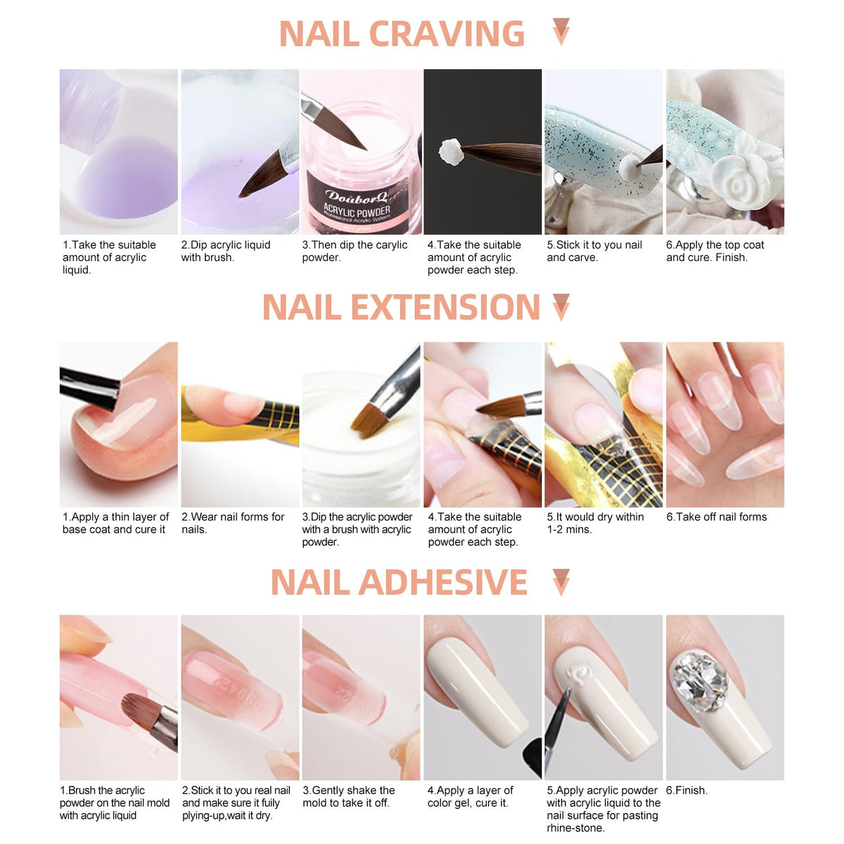 Acrylic Nail Kit with Drill, UV Light and Nail Art Accessories