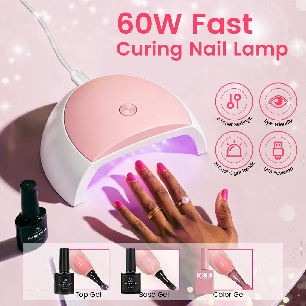 Acrylic Nail Kit for Beginners with Acrylic Powder, EMA Monomer, Drill & UV Lamp