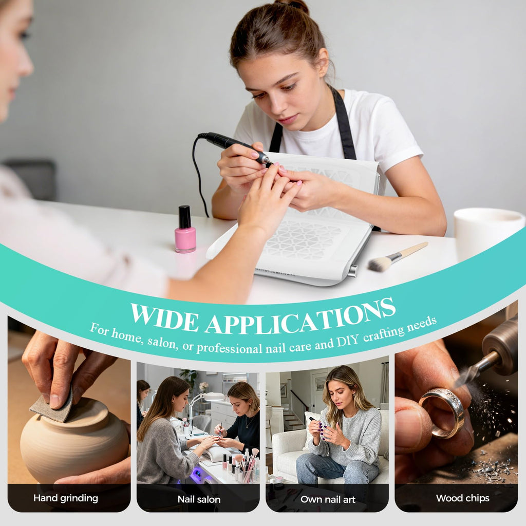 Woput Foldable Dual-Turbo Nail Dust Collector with Filter Papers