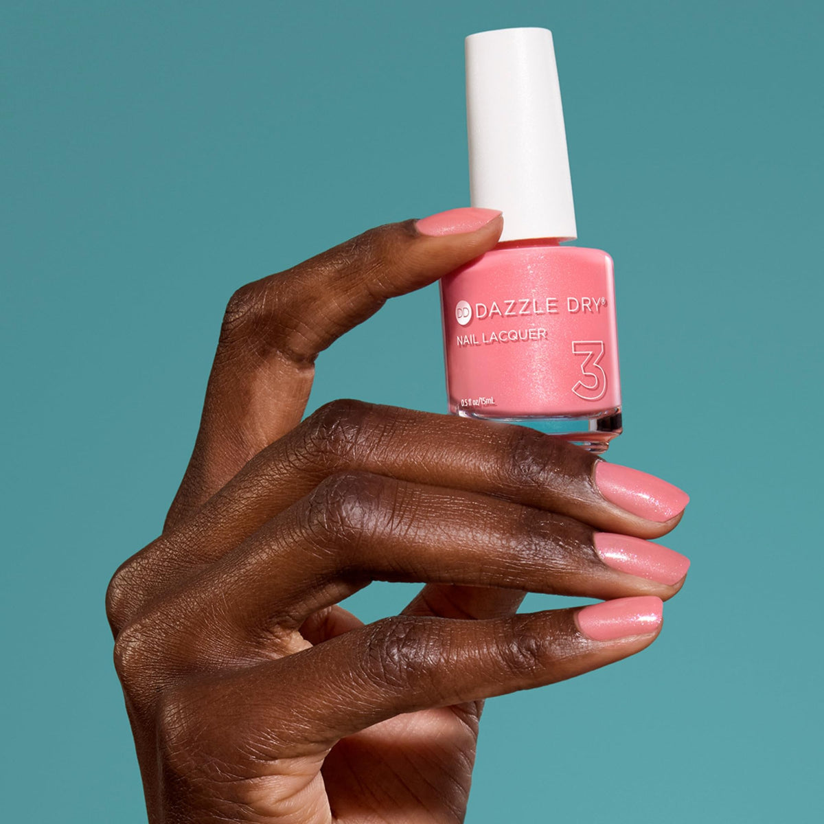 Dazzle Dry Nail Lacquer Step 3 – Cherry Blossom Blush Pink Shimmer, 0.5 fl oz