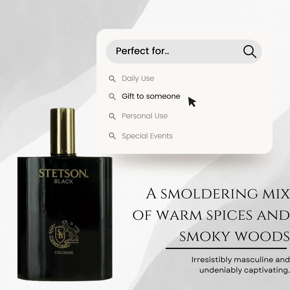 Stetson Black Eau de Cologne for Men Spray, 3.4 fl oz