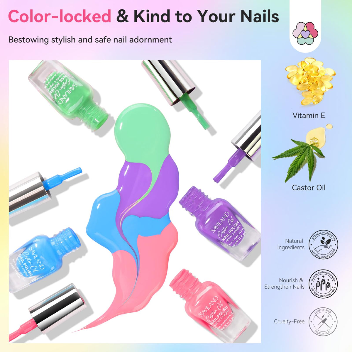 SAVILAND Macaron Quick-Dry Nail Polish Set