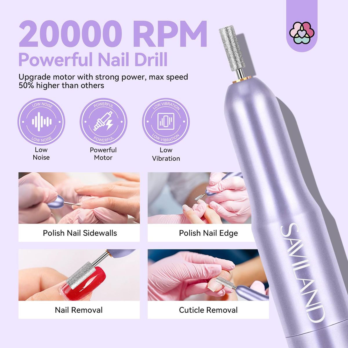 SAVILAND Professional Acrylic Nail Kit with Drill and Essential Nail Tools