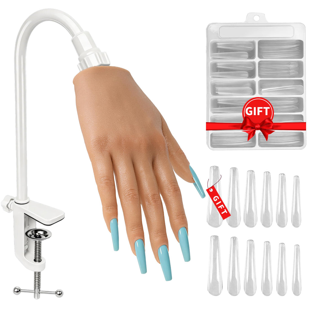 Realistic Silicone Practice Hand for Acrylic, Gel and Nail Polish Training