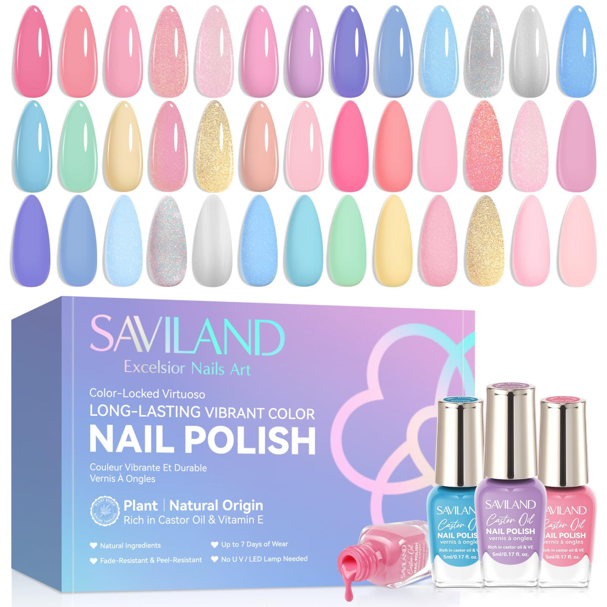 SAVILAND Macaron Quick-Dry Nail Polish Set