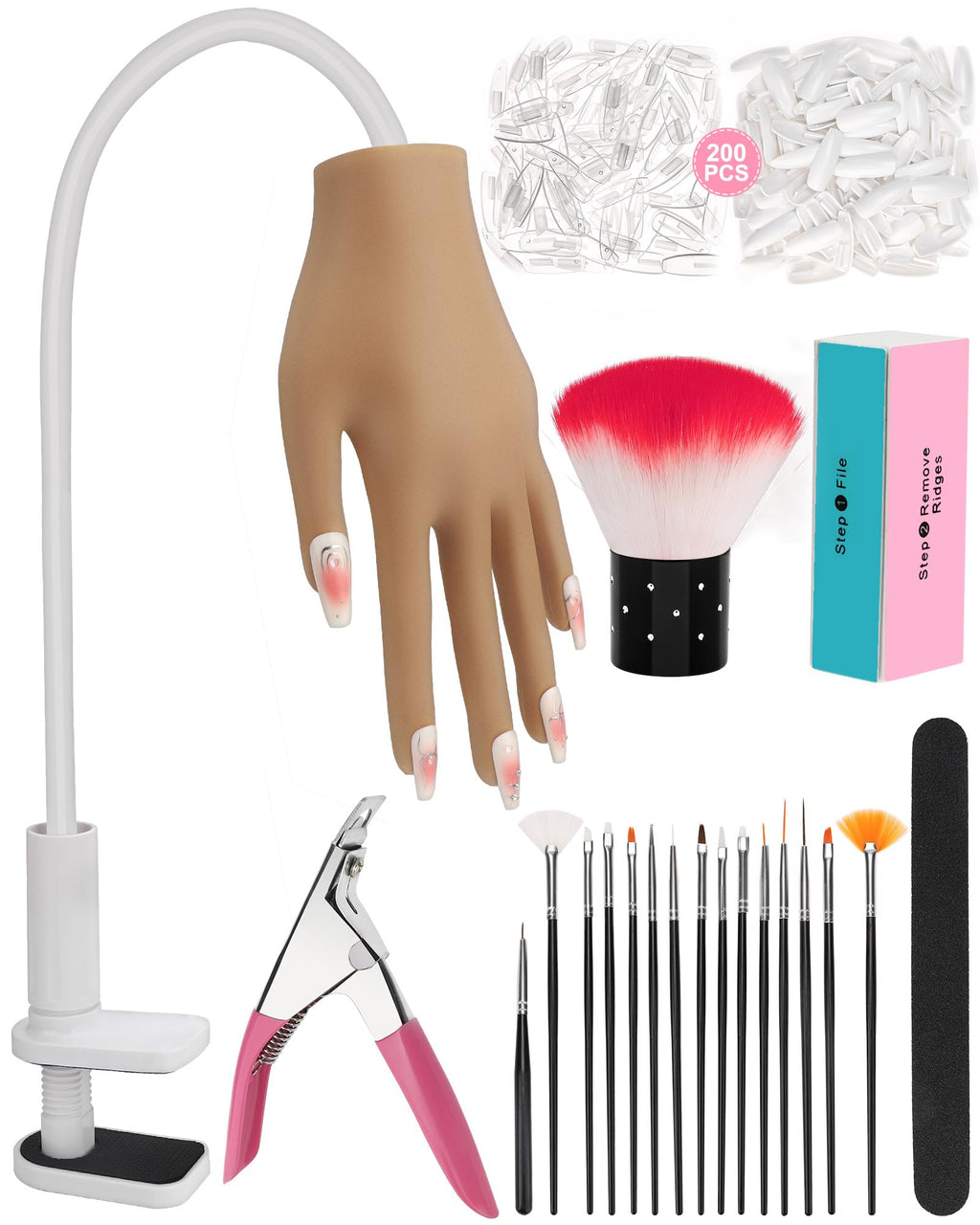 Silicone Nail Practice Hand for Acrylic Nail Training