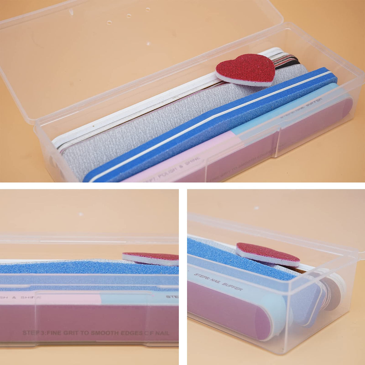 Lokyango Clear Plastic Nail Tool Storage Box
