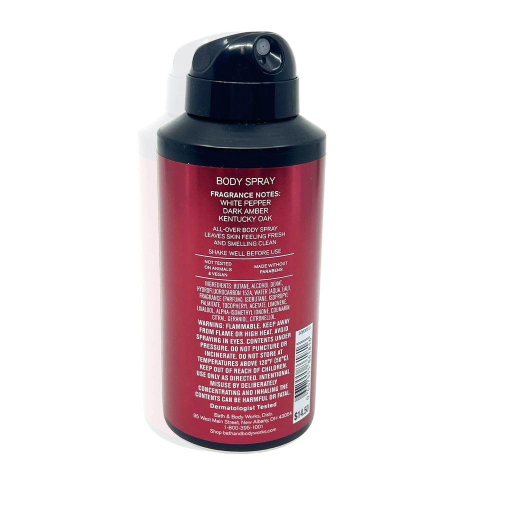 Bath & Body Works Bourbon Body Spray for Men, 3.7 oz, Pack of 3