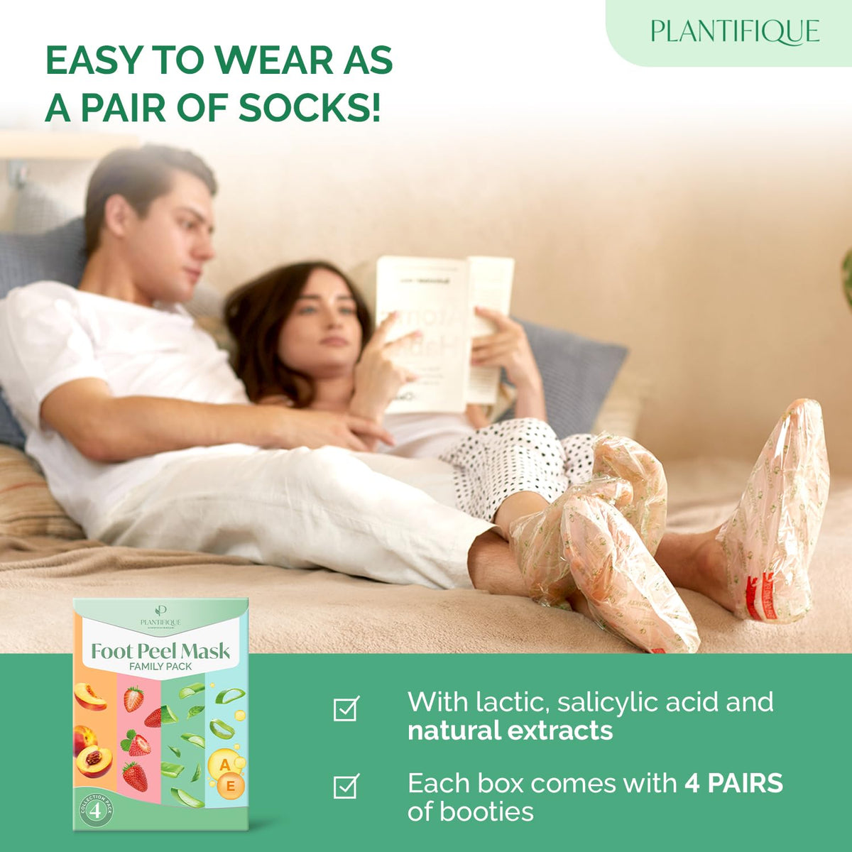 PLANTIFIQUE Foot Peeling Mask, Dermatologically Tested