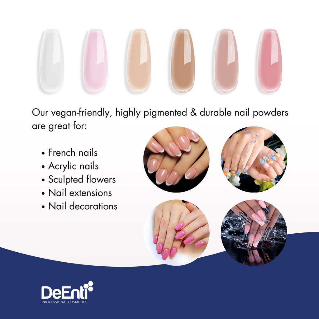 DeEnti Acrylic Nail Powder - Professional Nail Enhancement Powder