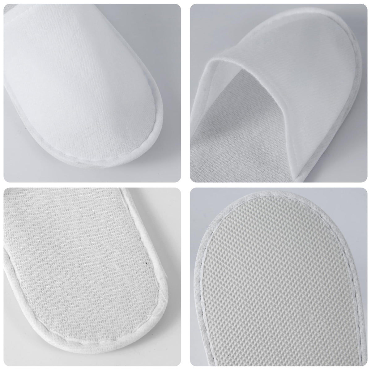 UrbanRoots 28 Pairs Disposable Guest Slippers with Pouch, Non-Slip White House Slippers