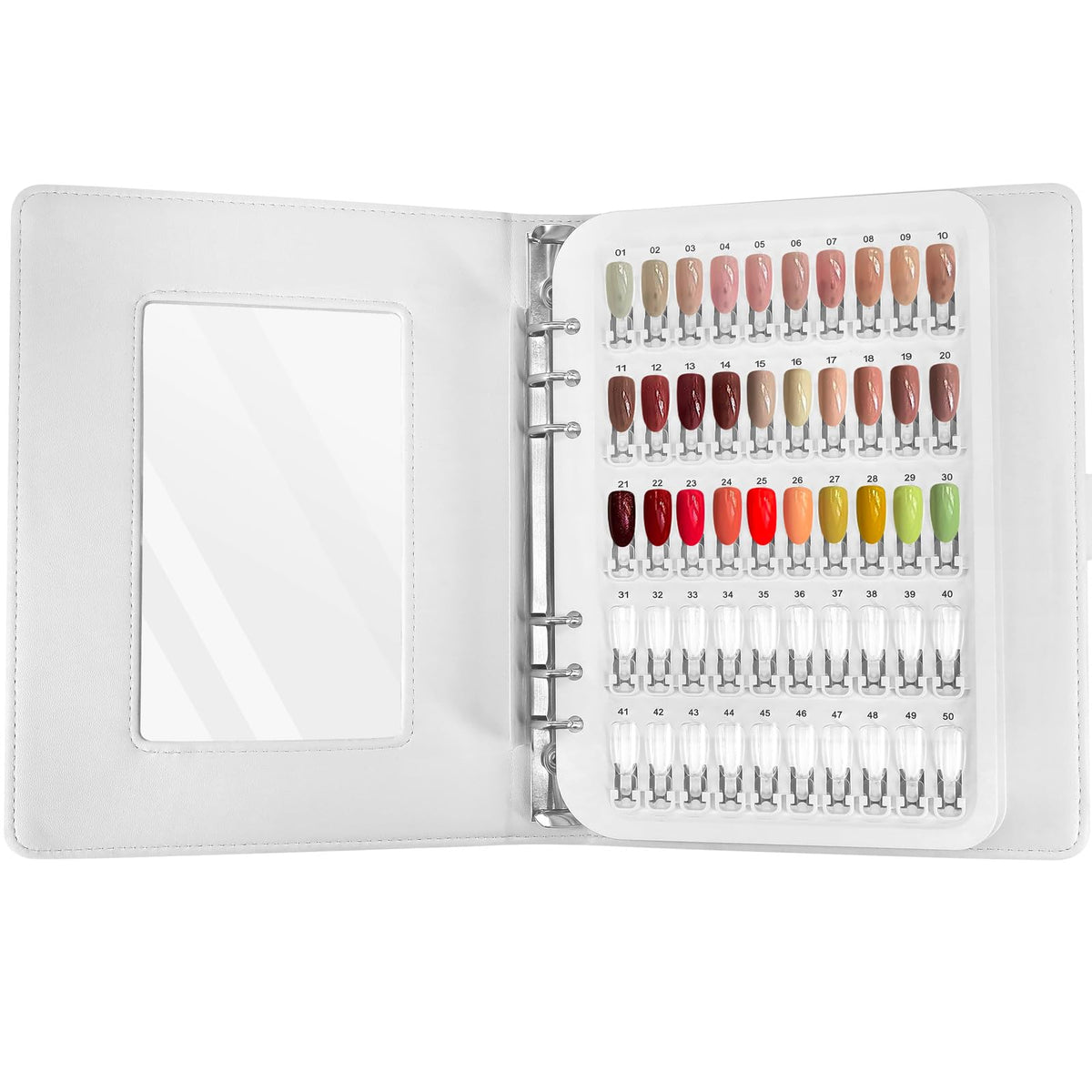 I·B·N G C11 Nail Color Swatch Display Book with Clear Nail Tips, Holds 150 Colors