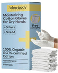 Clearbody Organics 100% Organic Cotton Sleeping Gloves for Dry Hands
