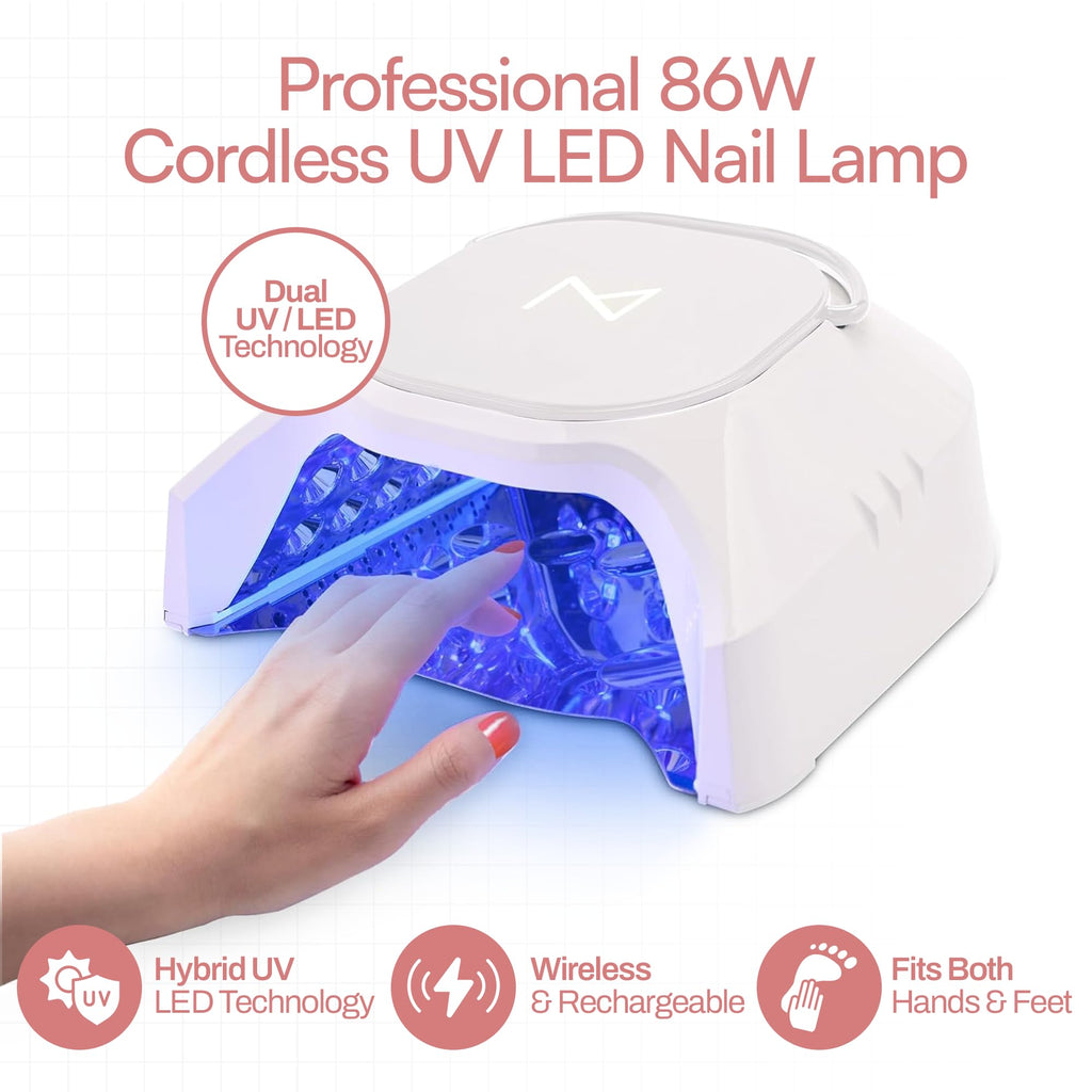 GlowPro Professional 86W Cordless UV LED Nail Curing Lamp