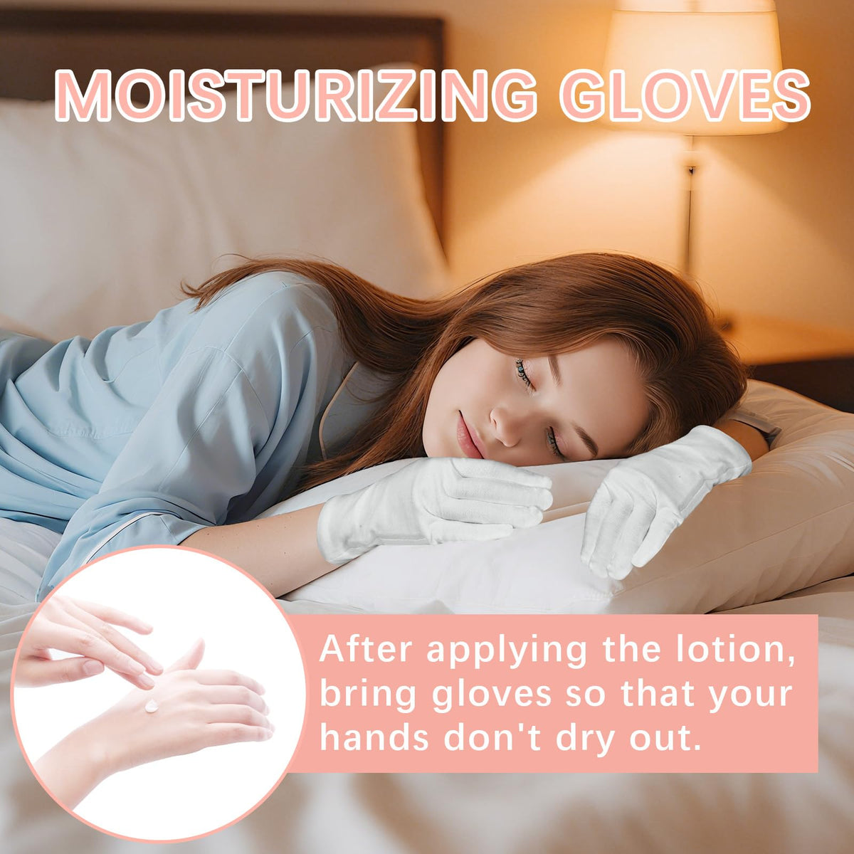 White Cotton Gloves for Dry Hands, Overnight Moisturizing & Inspection, 144 Pieces