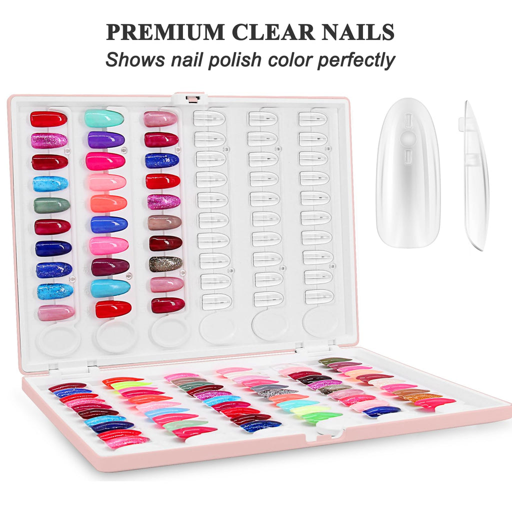 ROMALOVE Nail Display Book with 120 Transparent Nail Polish Swatches