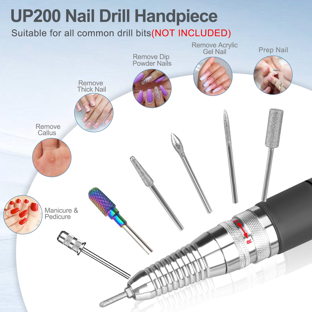 HoMove Nail Drill Handpiece Replacement for UP200, 35,000 RPM