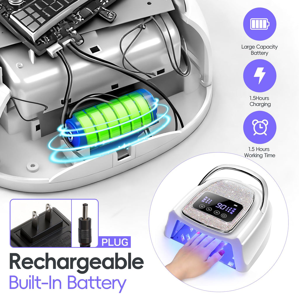 COSCELIA Cordless Rechargeable UV Nail Lamp for Gel Nails