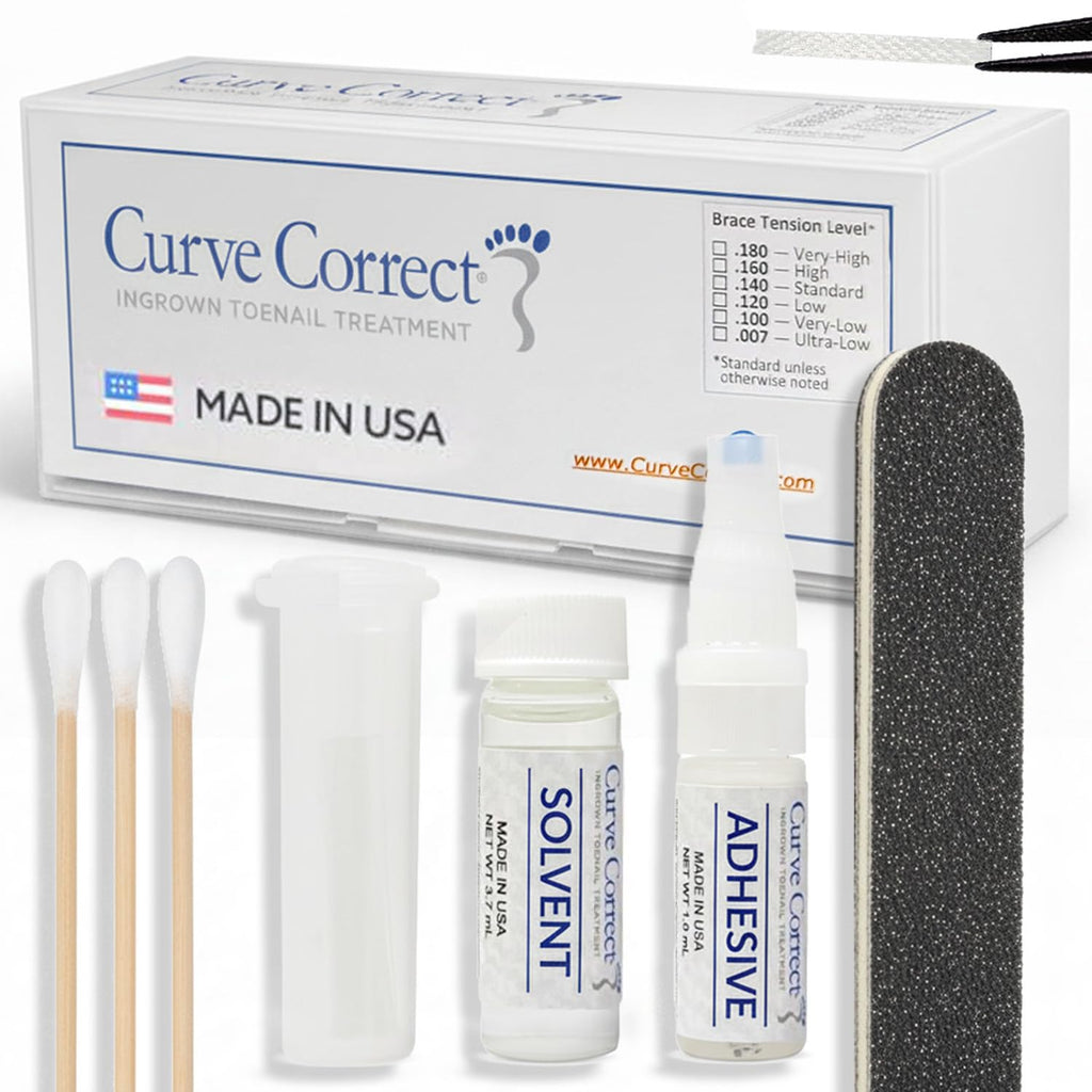 CurveCorrect Ingrown Toenail Treatment Kit with Clear Nail Braces